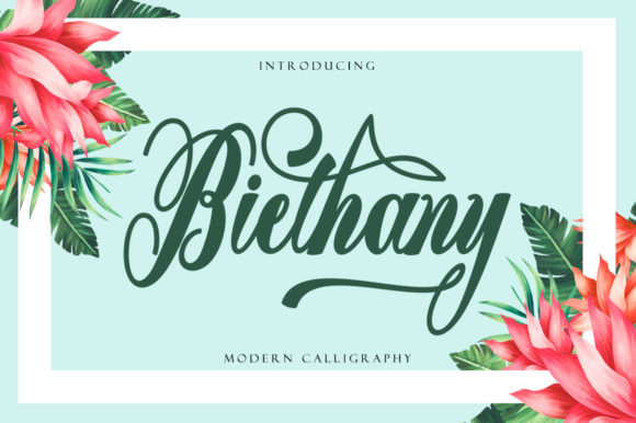 Biethany Script Font for Elegant Handmade Labels and Invitations