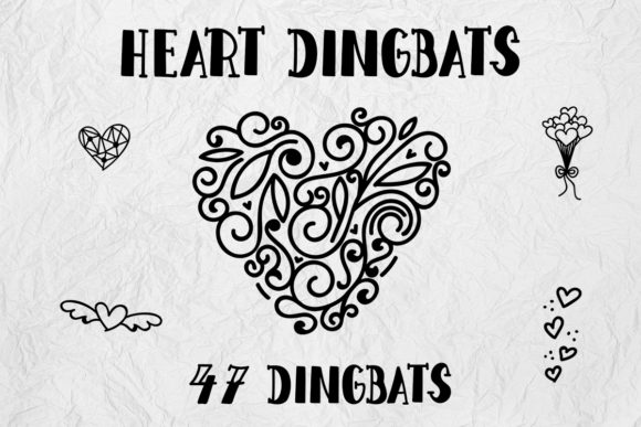 Heart Dingbats Typeface for Handmade Projects